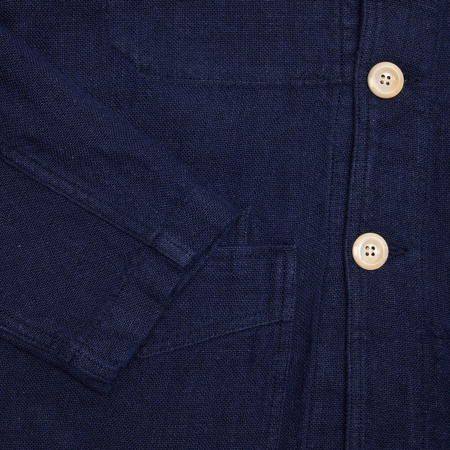 Drake's Heavy Linen 5 Pocket Chore Jacket in Navy