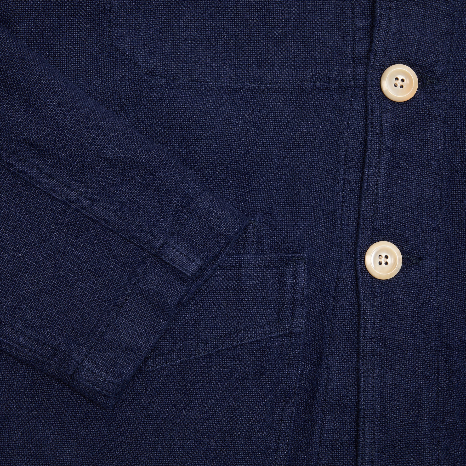 Drake's Heavy Linen 5 Pocket Chore Jacket in Navy