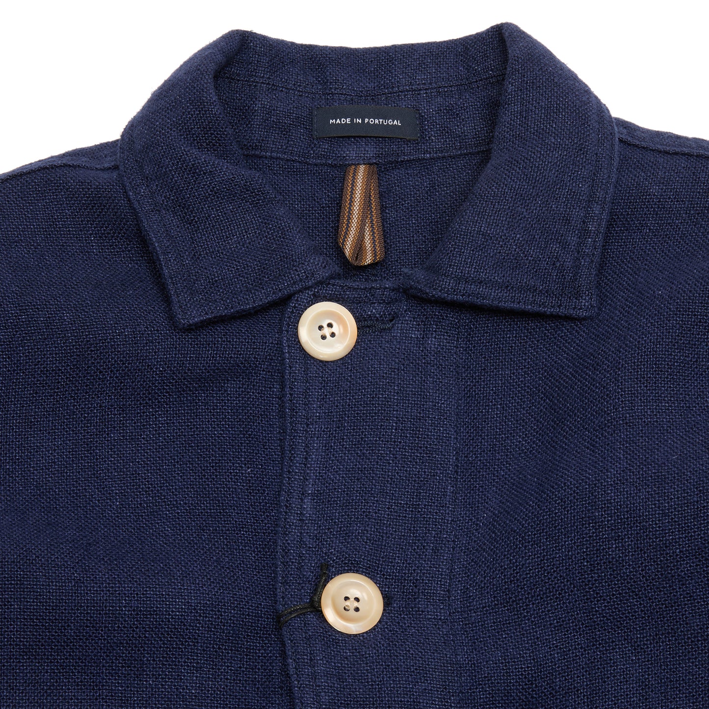 Drake's Heavy Linen 5 Pocket Chore Jacket in Navy