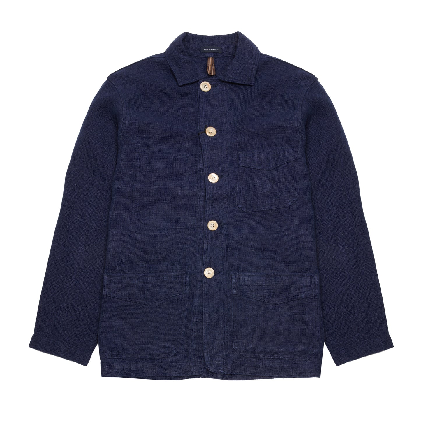 Drake's Heavy Linen 5 Pocket Chore Jacket in Navy