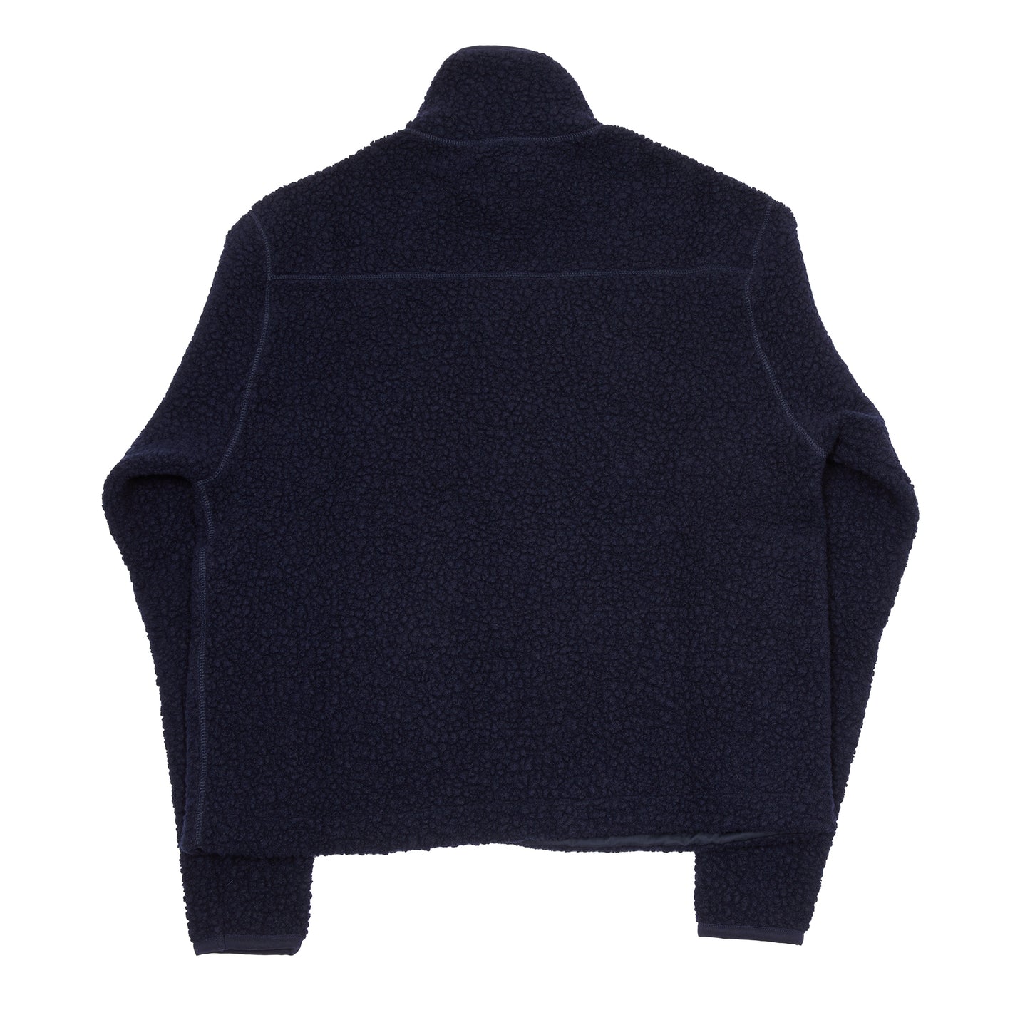 Drake's Boucle Wool Zip Fleece Jacket in Navy