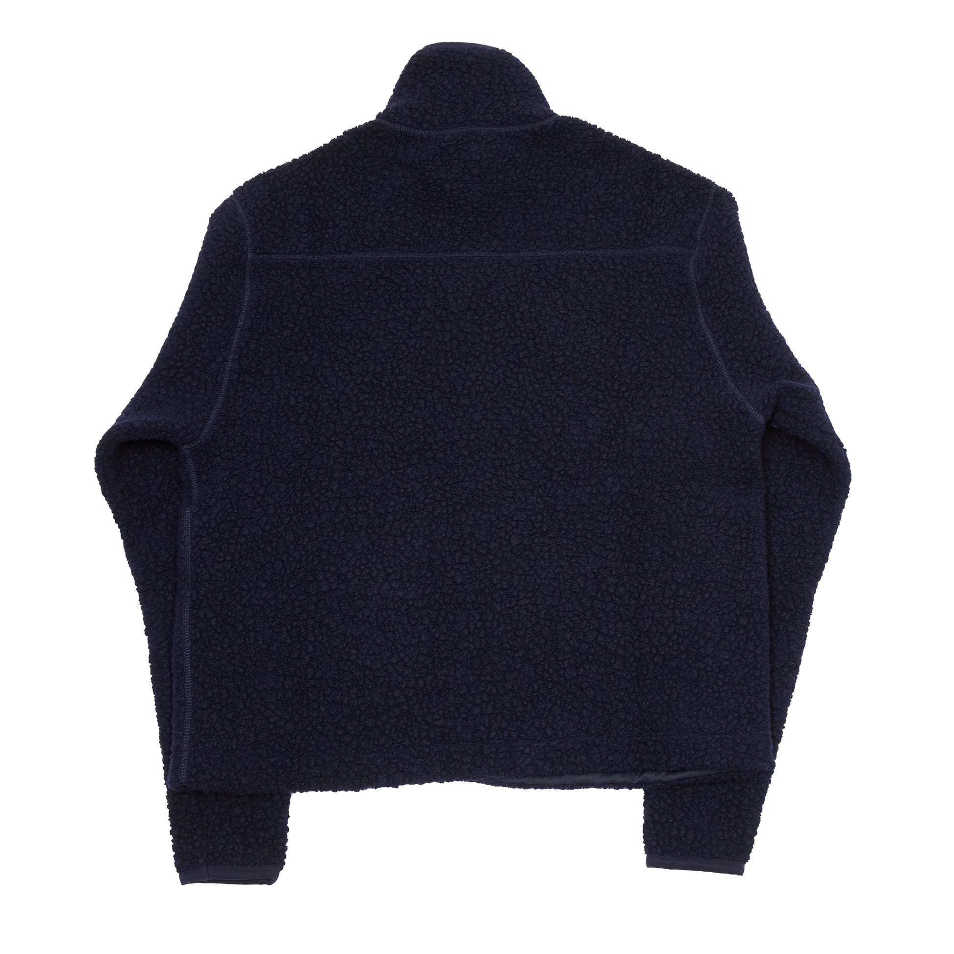 Drake's Boucle Wool Zip Fleece Jacket in Navy