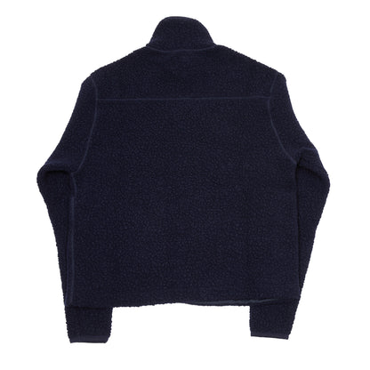 Drake's Boucle Wool Zip Fleece Jacket in Navy