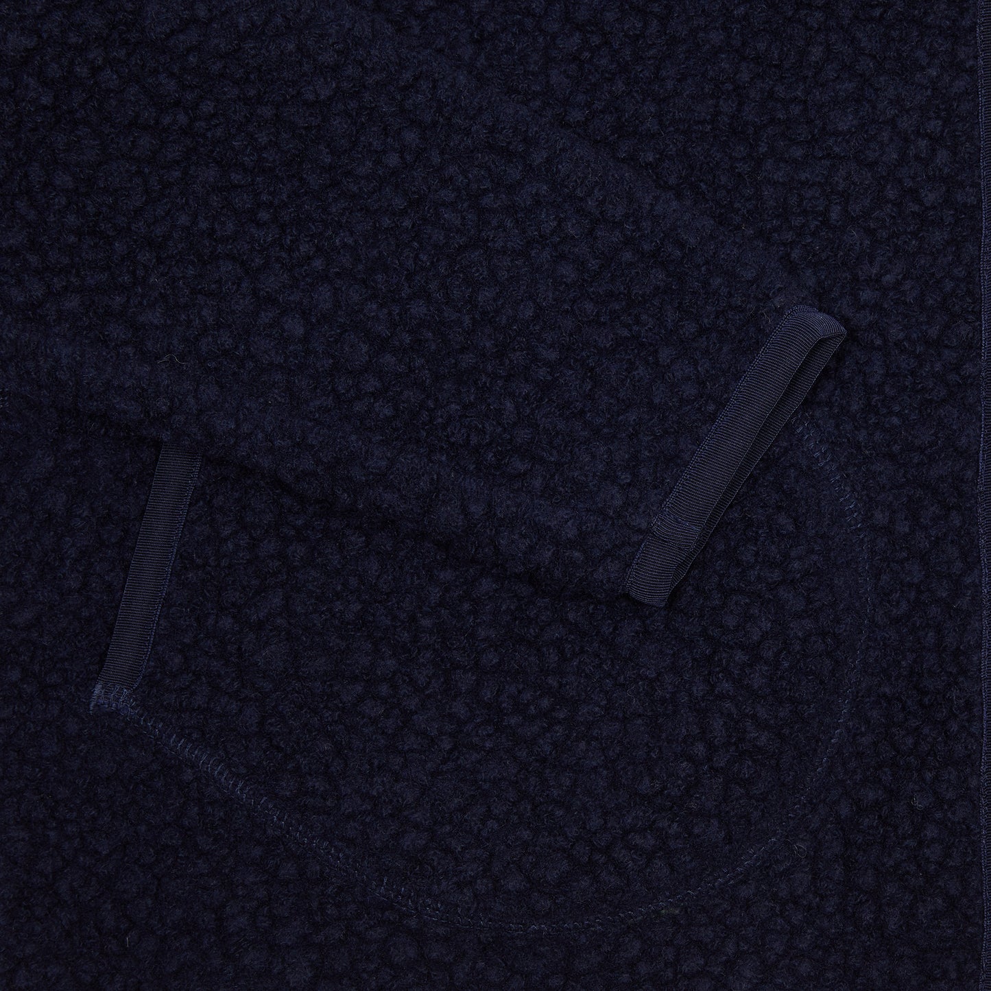 Drake's Boucle Wool Zip Fleece Jacket in Navy