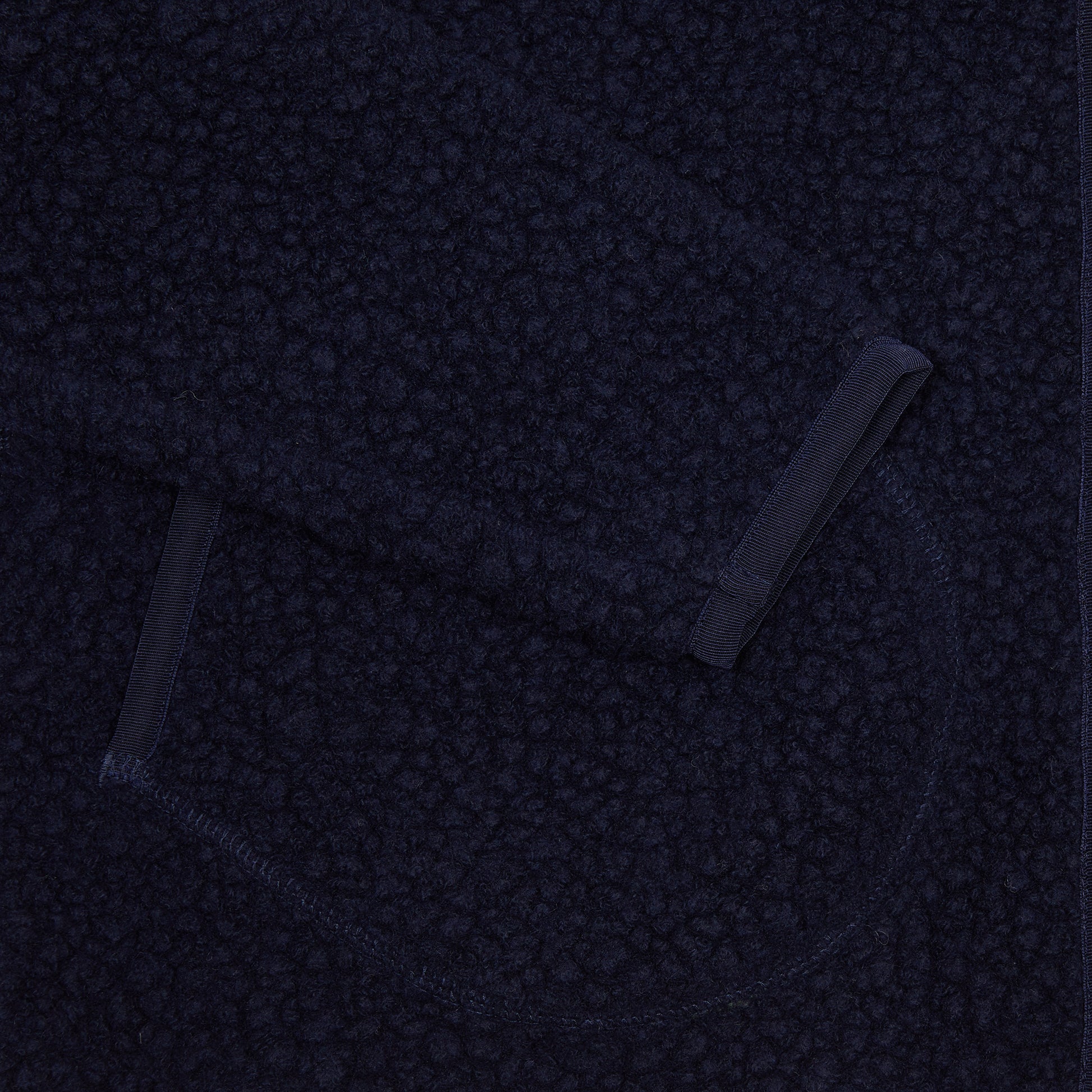 Drake's Boucle Wool Zip Fleece Jacket in Navy