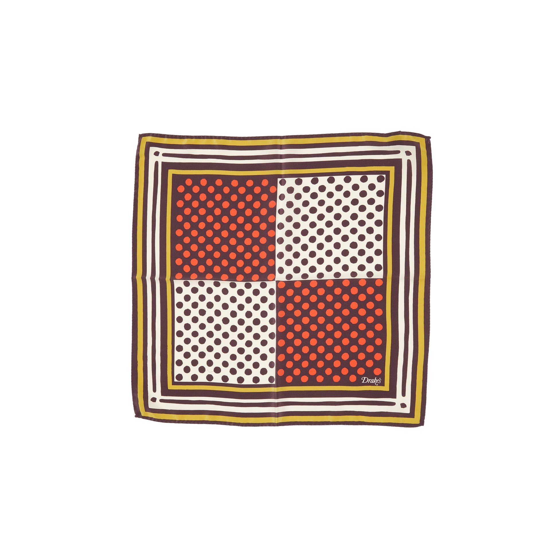 Drake's Polka Dot Pocket Square in Red
