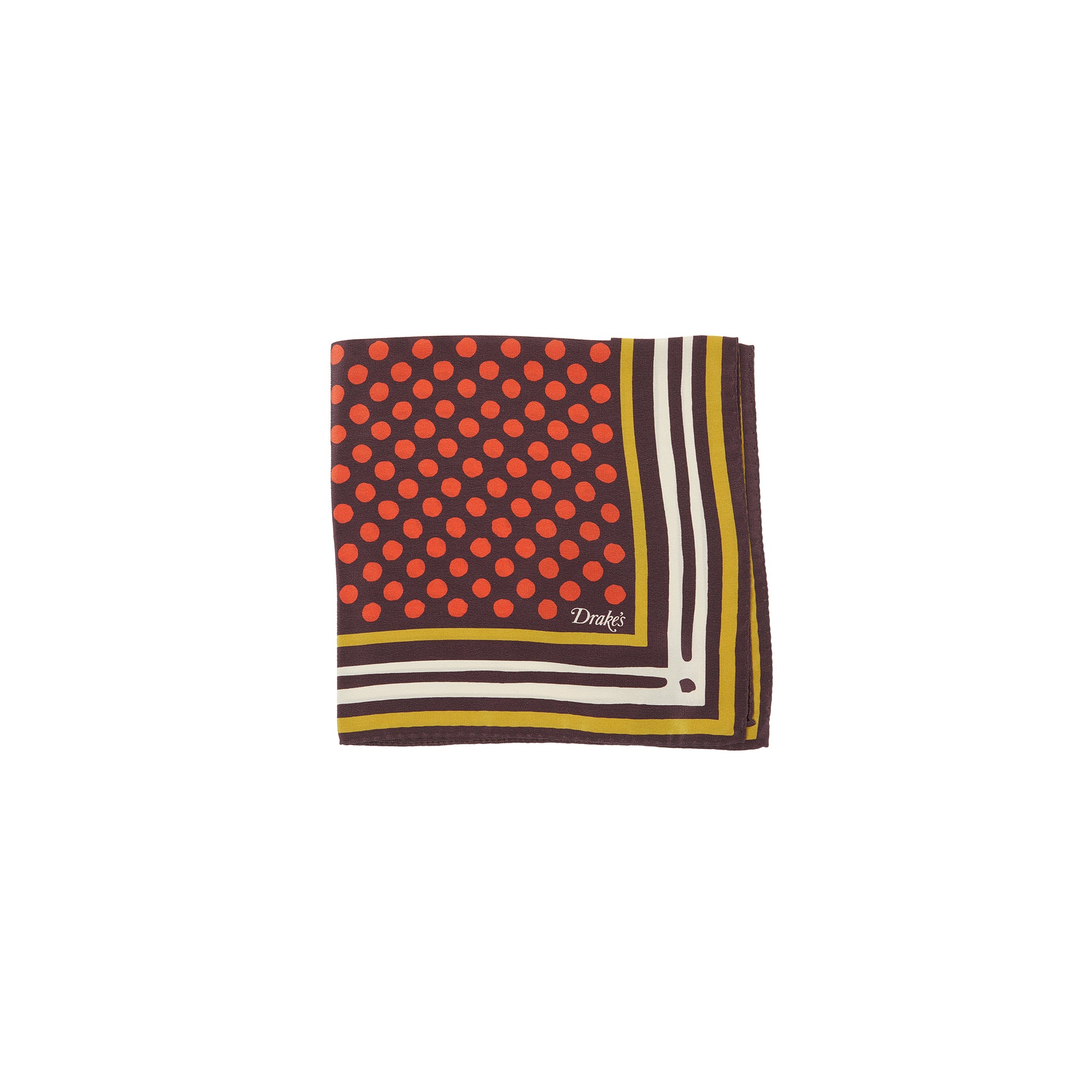 Drake's Polka Dot Pocket Square in Red