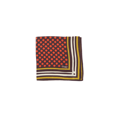 Drake's Polka Dot Pocket Square in Red