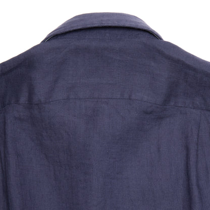 Drake's Linen Shirt in Navy