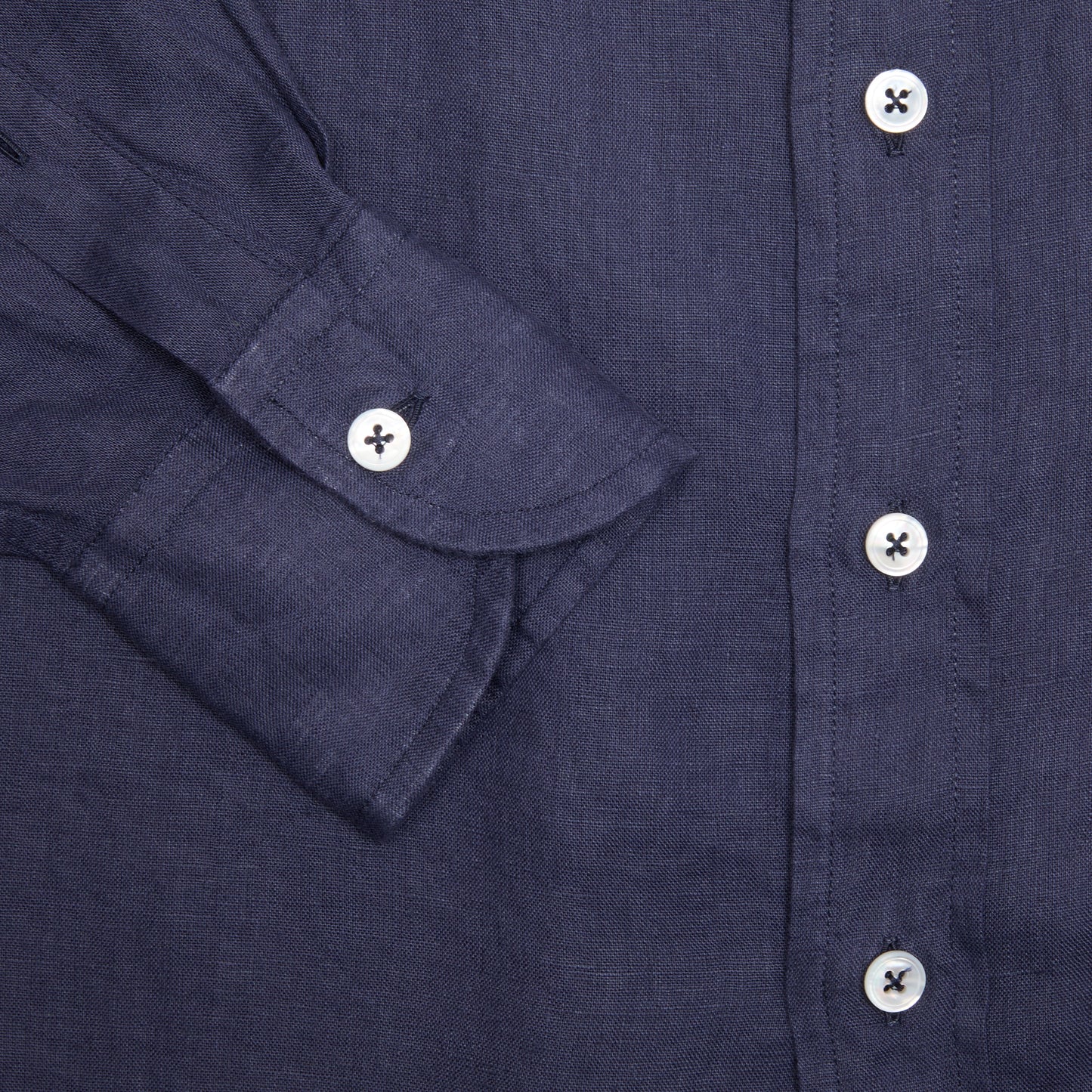 Drake's Linen Shirt in Navy