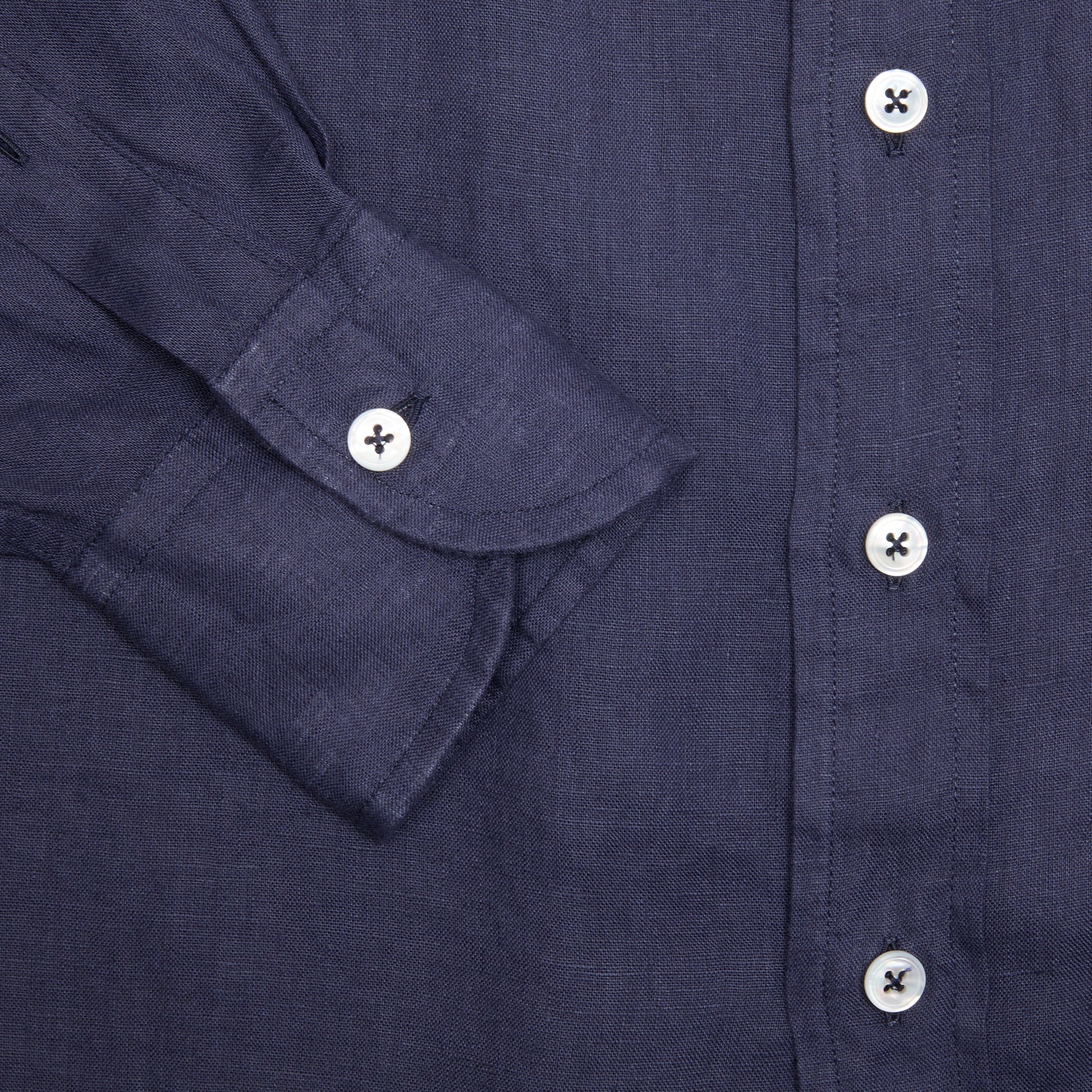 Drake's Linen Shirt in Navy