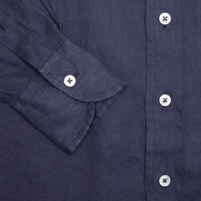 Drake's Linen Shirt in Navy