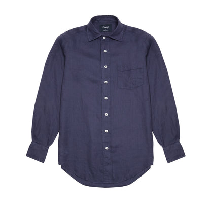 Drake's Linen Shirt in Navy