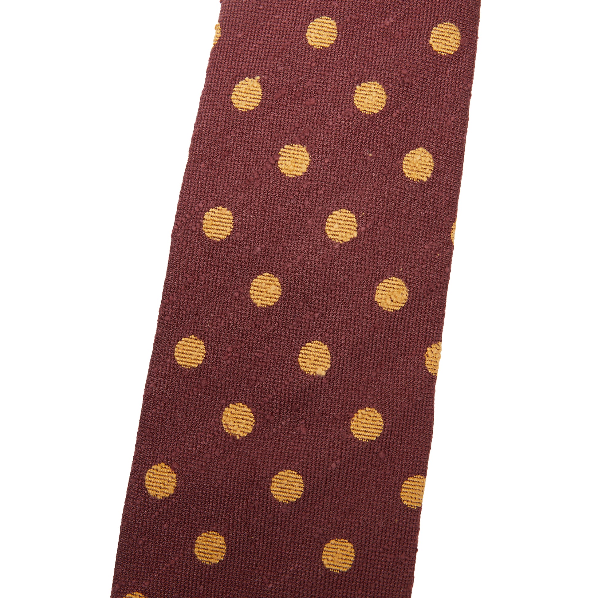 Drake's Polka Dot Shantung Silk Tie in Red & Gold