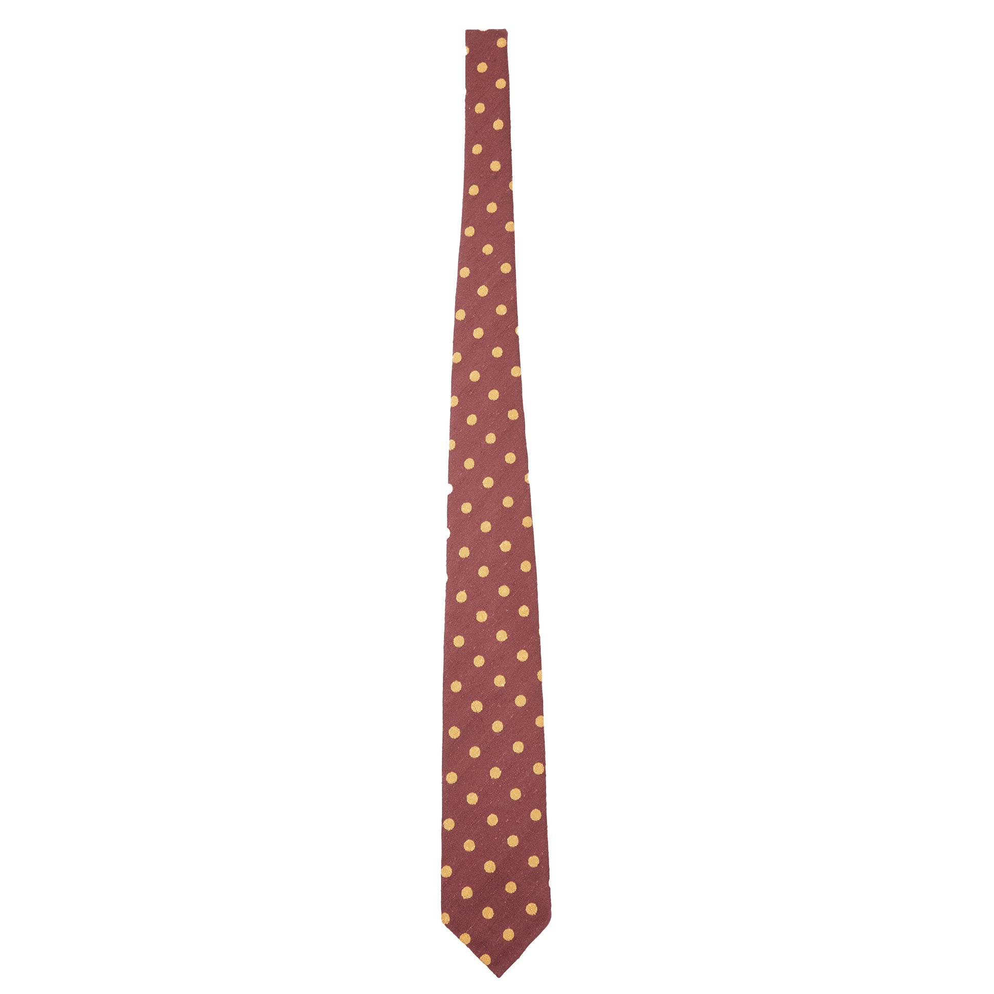 Drake's Polka Dot Shantung Silk Tie in Red & Gold