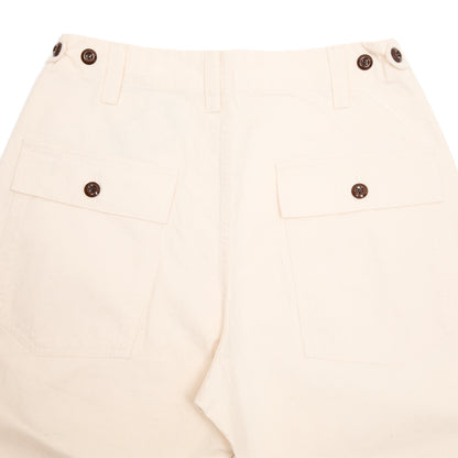 Drake's Twill Fatigue Trouser in Ecru