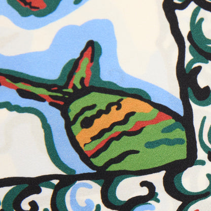 Drake's Fish Pocket Square in Ecru