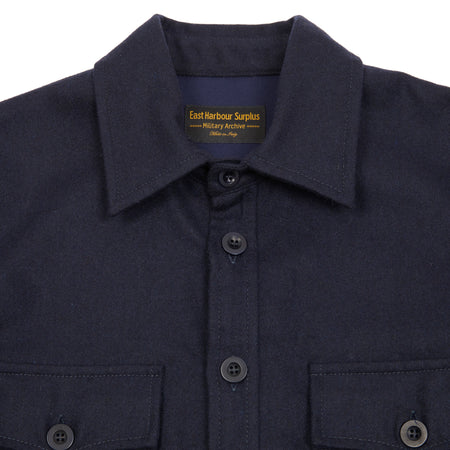 East Harbour Surplus Moab Wool Overshirt in Navy