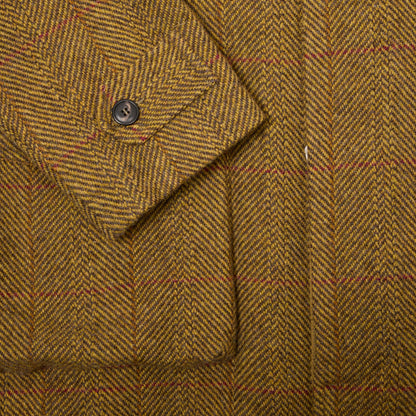 East Harbour Surplus Yardley Raglan Coat in Mustard-Brown Herringbone