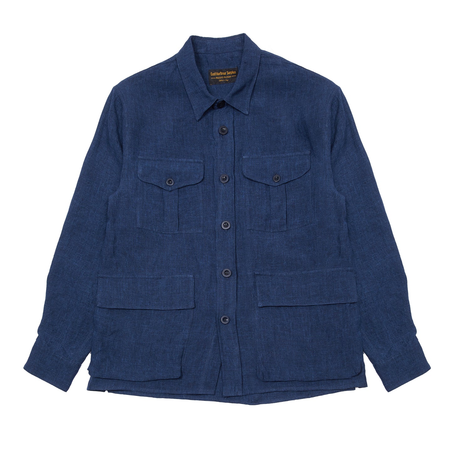 East Harbour Ellis Linen Field Jacket in Blue