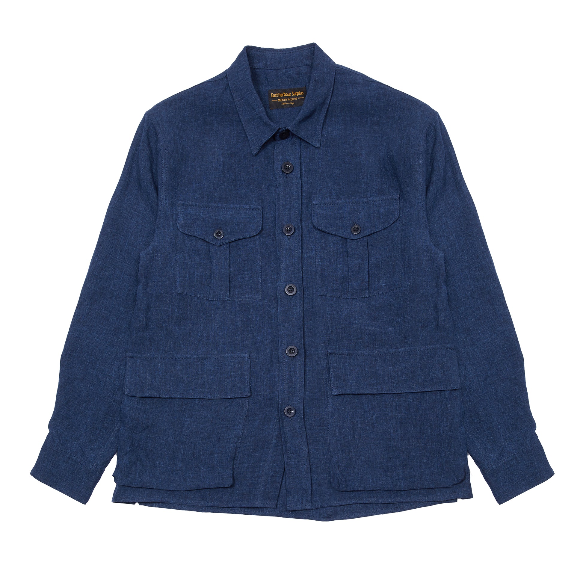 East Harbour Ellis Linen Field Jacket in Blue