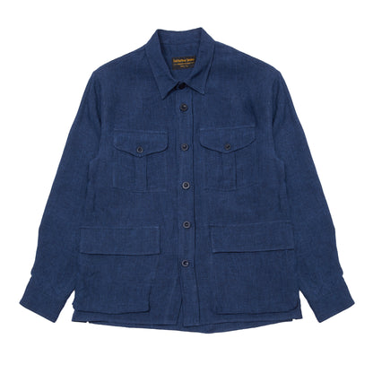 East Harbour Ellis Linen Field Jacket in Blue