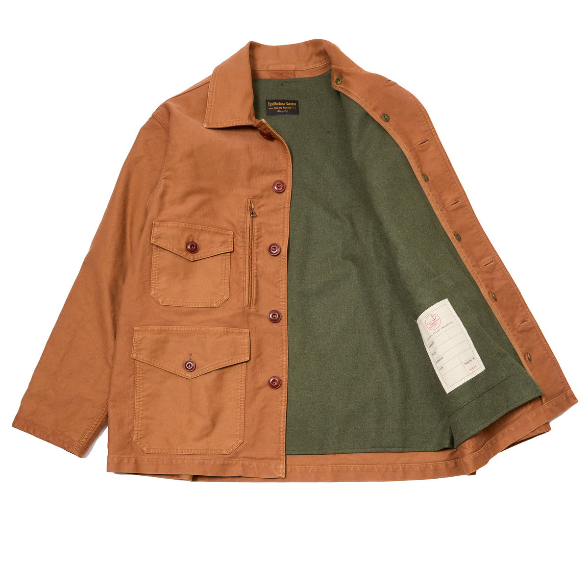 East Harbour Surplus Stanton Lined Military Jacket in Toffee