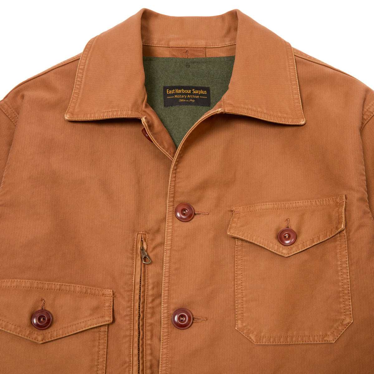 East Harbour Surplus Stanton Lined Military Jacket in Toffee
