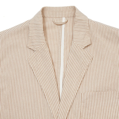 East Harbour Surplus Brest Seersucker Jacket in Beige