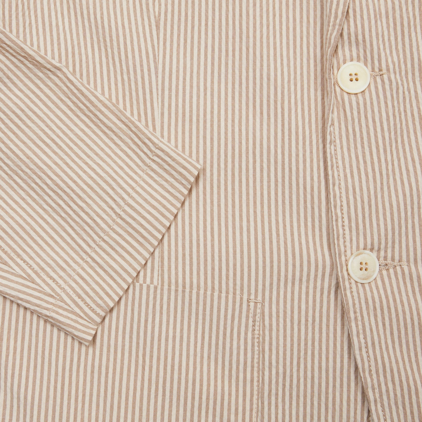 East Harbour Surplus Brest Seersucker Jacket in Beige