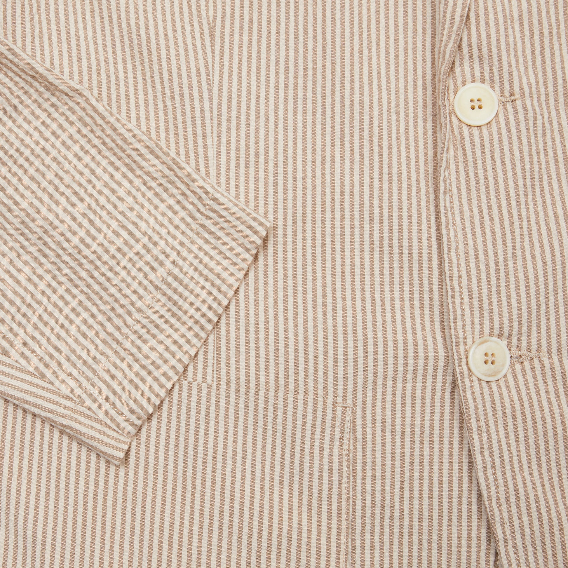East Harbour Surplus Brest Seersucker Jacket in Beige
