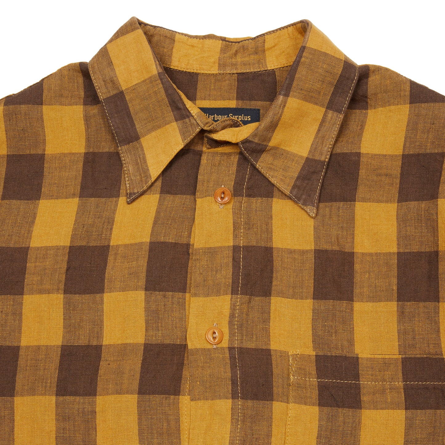 East Harbour Surplus Tucker Shirt in Mustard Check