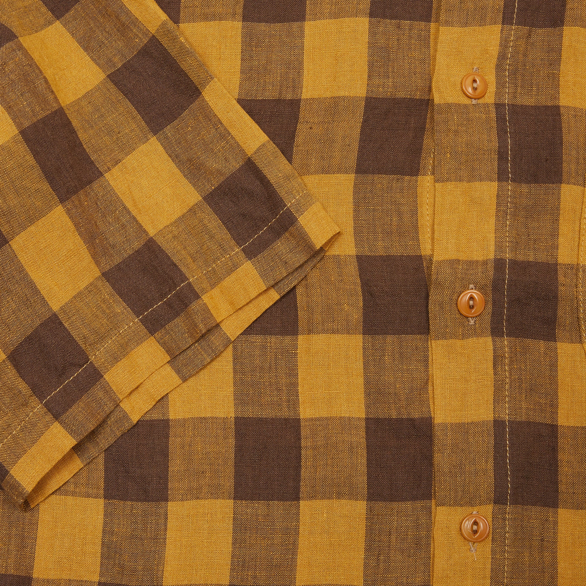 East Harbour Surplus Tucker Shirt in Mustard Check