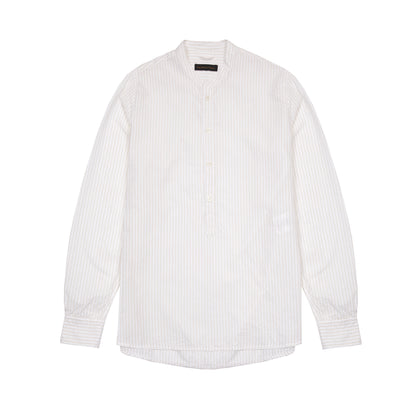 East Harbour Surplus Seul Shirt in Off White / Sand Stripe