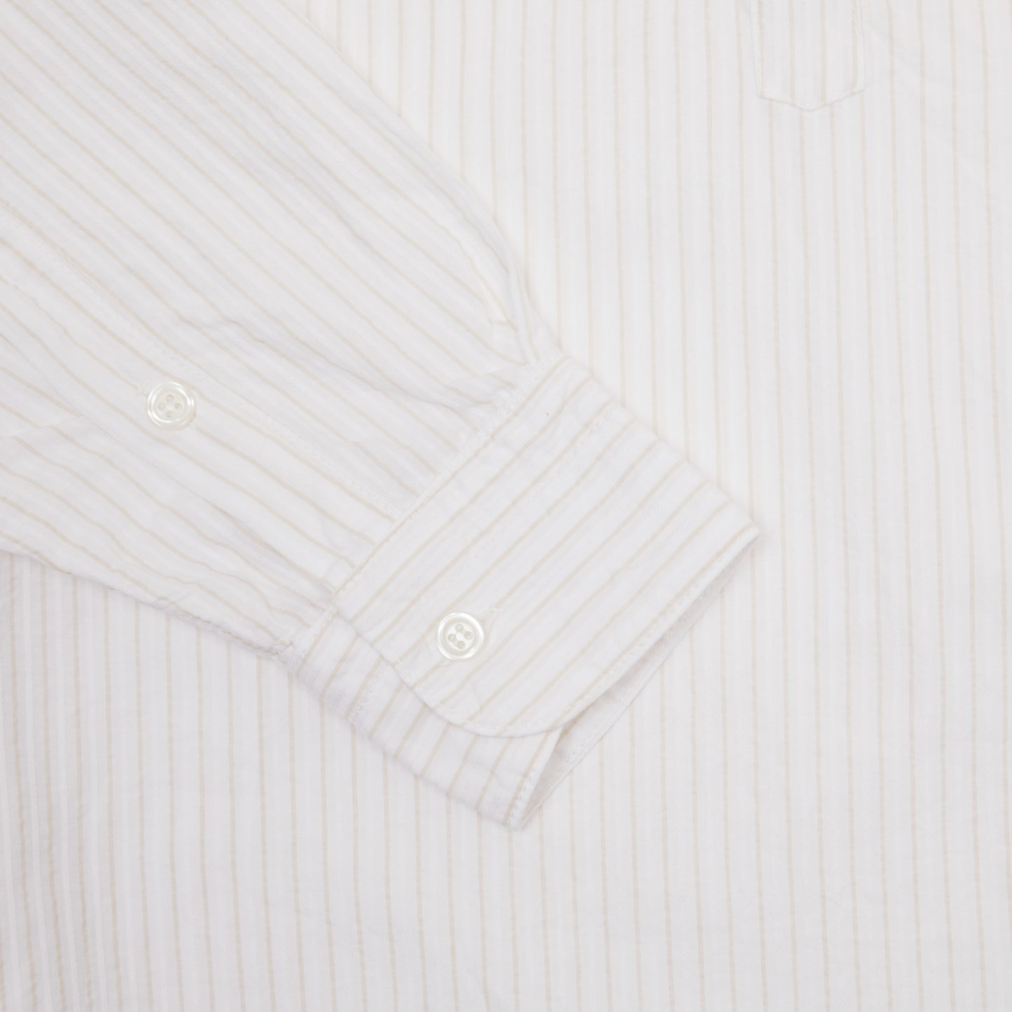 East Harbour Surplus Seul Shirt in Off White / Sand Stripe 3