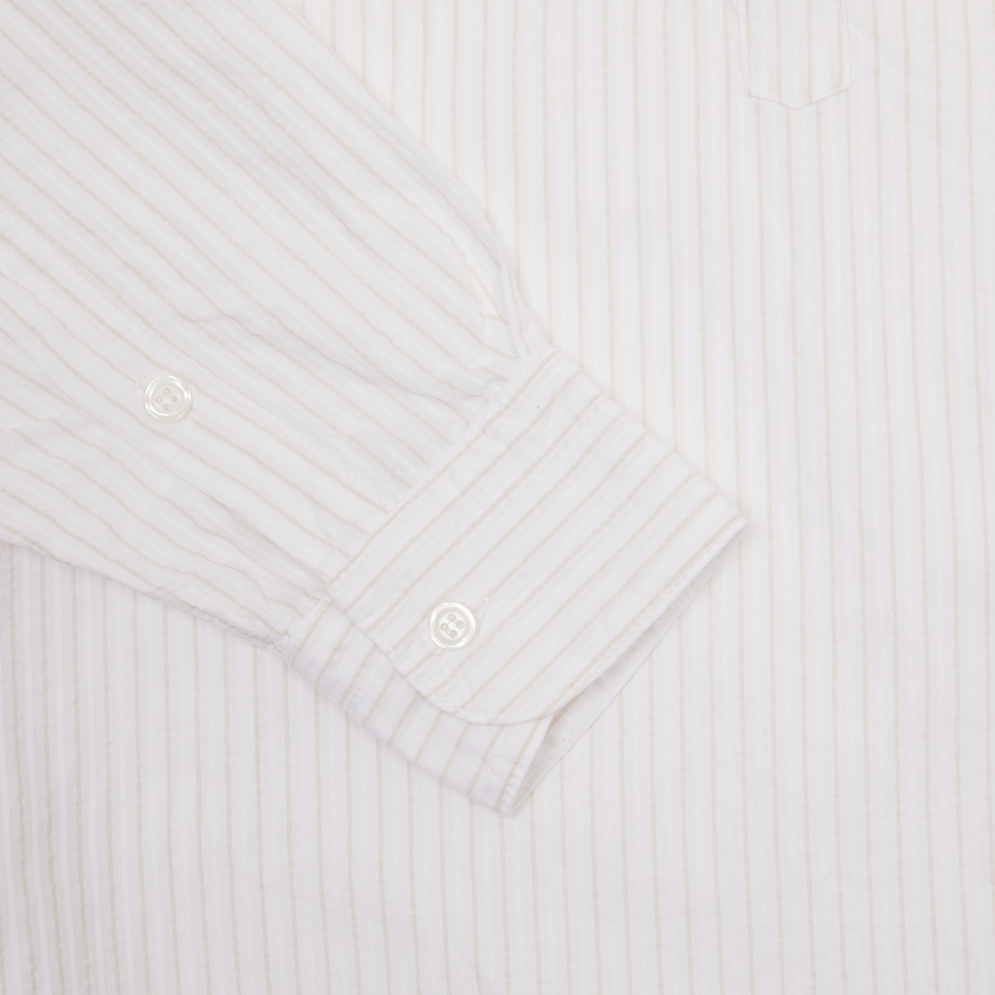 East Harbour Surplus Seul Shirt in Off White / Sand Stripe 3