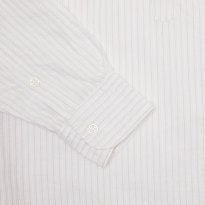 East Harbour Surplus Seul Shirt in Off White / Sand Stripe 3