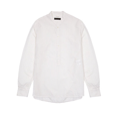East Harbour Surplus Seul Shirt in Off White / Sand Stripe