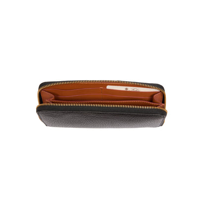 Felisi Zip Calfskin Wallet in Black