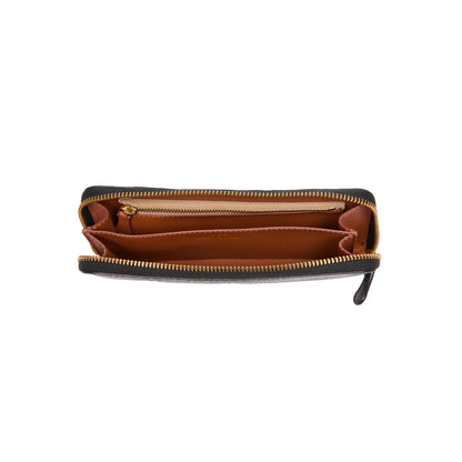Felisi Zip Calfskin Wallet in Black