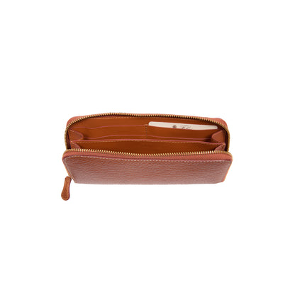 Felisi Zip Calfskin Wallet in Light Brown