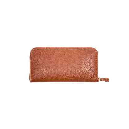 Felisi Zip Calfskin Wallet in Light Brown