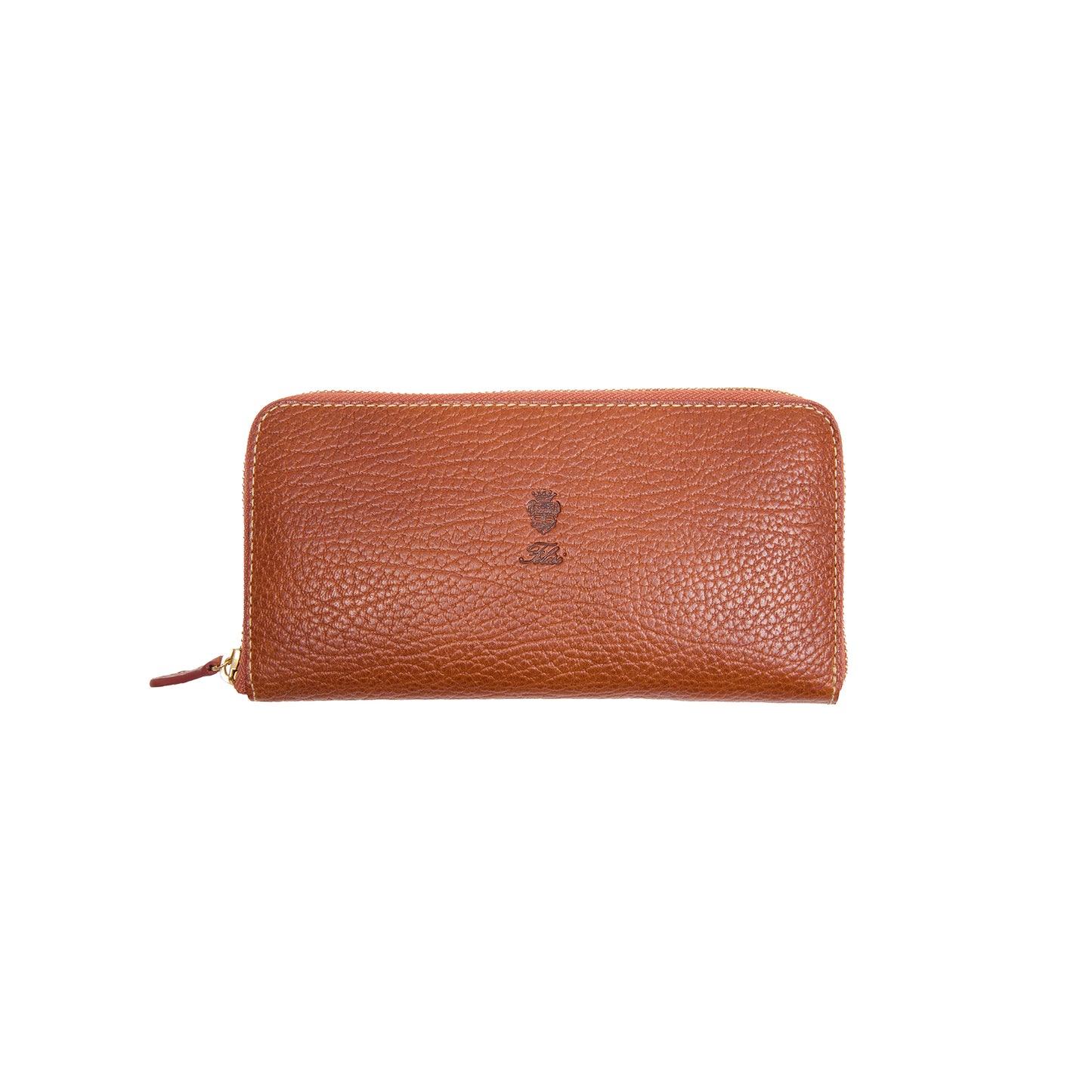 Felisi Zip Calfskin Wallet in Light Brown