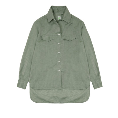 Finamore Women's Antonia Cotton / Linen Shirt in Green