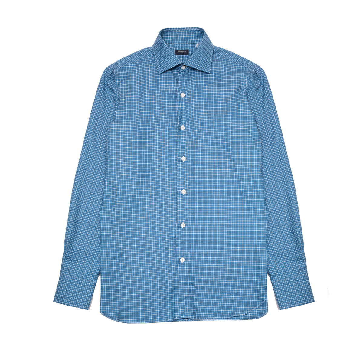 Finamore Napoli Luigi Cotton-Cashmere Shirt in Blue Check