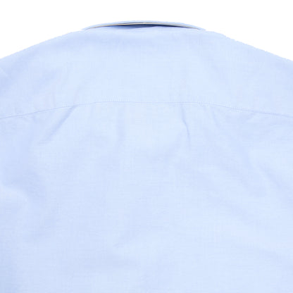 Finamore Tokyo Luigi Cotton Shirt in Blue. A Classic blue Oxford shirt, but with a spread collar.