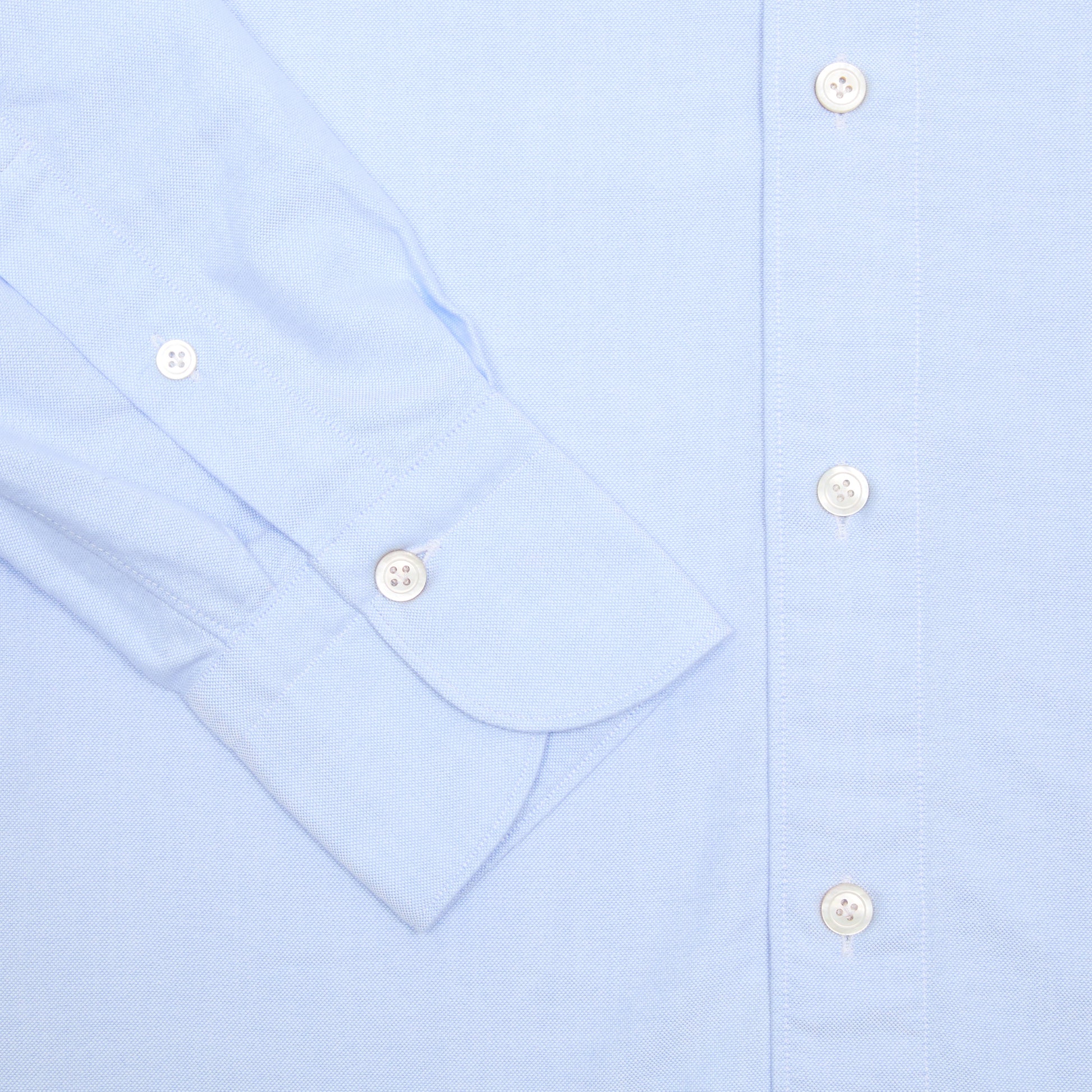 Finamore Tokyo Luigi Cotton Shirt in Blue. A Classic blue Oxford shirt, but with a spread collar.
