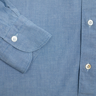 Finamore Tokyo Luigi Original Chambray Shirt in Light Blue