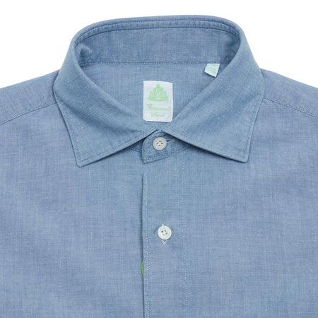 Finamore Tokyo Luigi Original Chambray Shirt in Light Blue