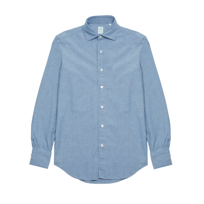 Finamore Tokyo Luigi Original Chambray Shirt in Light Blue